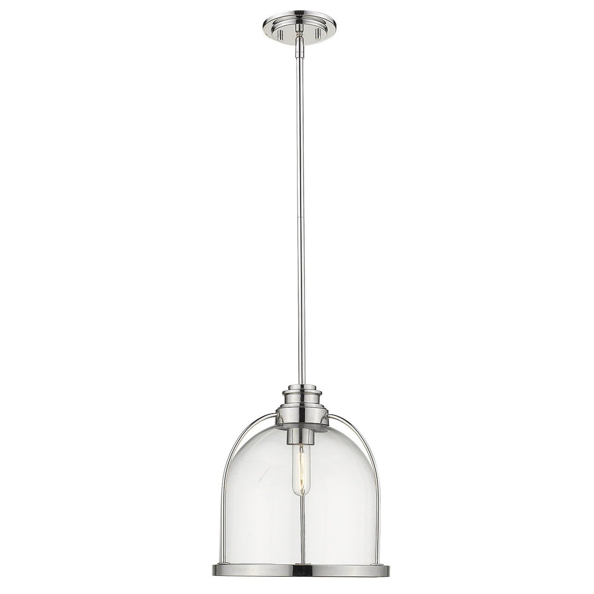 Stanton 1-Light Polished Nickel Pendant-Pendants-Hanging Lights-DECOROLALA