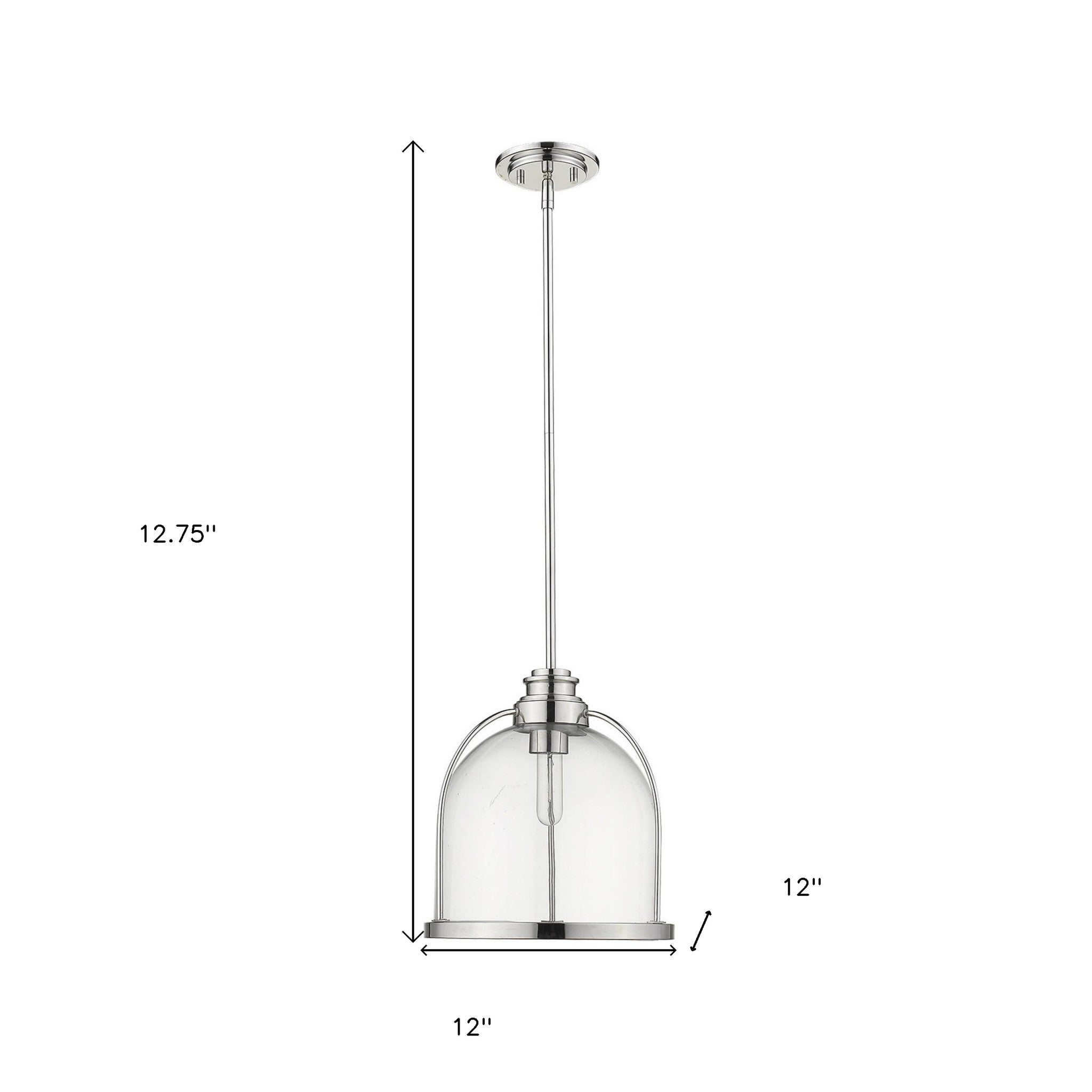 Stanton 1-Light Polished Nickel Pendant-Pendants-Hanging Lights-DECOROLALA