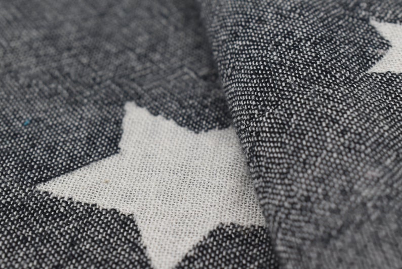 Star Black Turkish Towel 40x70" Cotton-Turkish Towel-DECOROLALA
