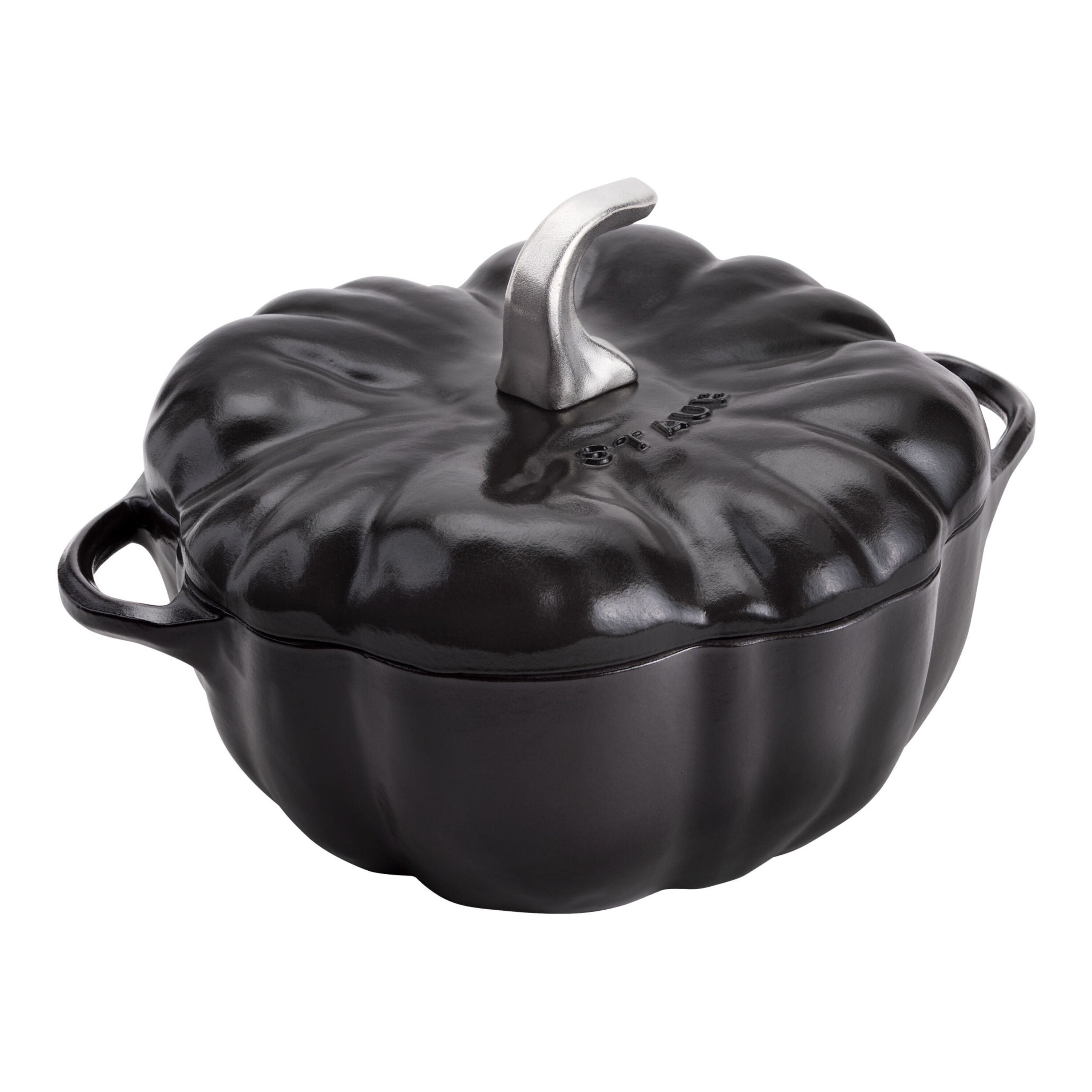 Staub Cast Iron Pumpkin Cocotte 3.5L Black-Cookware-DECOROLALA