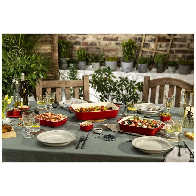Staub Ceramique 3-Piece Rectangular Baking Dish Set Ð Cherry-Ceramic-DECOROLALA