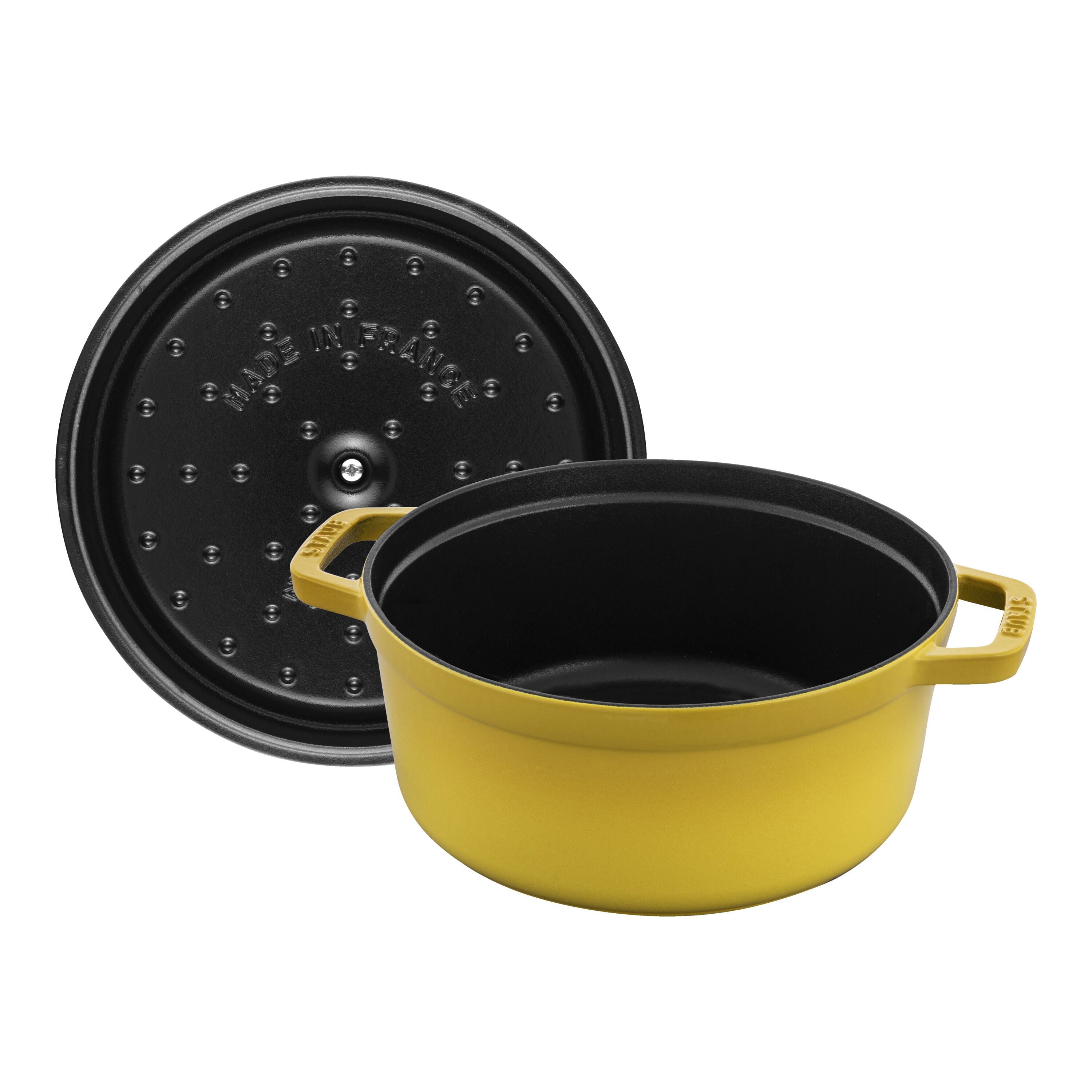 Staub La Cocotte 3.7 L Cast Iron Round Cocotte, Citron-Cookware-DECOROLALA