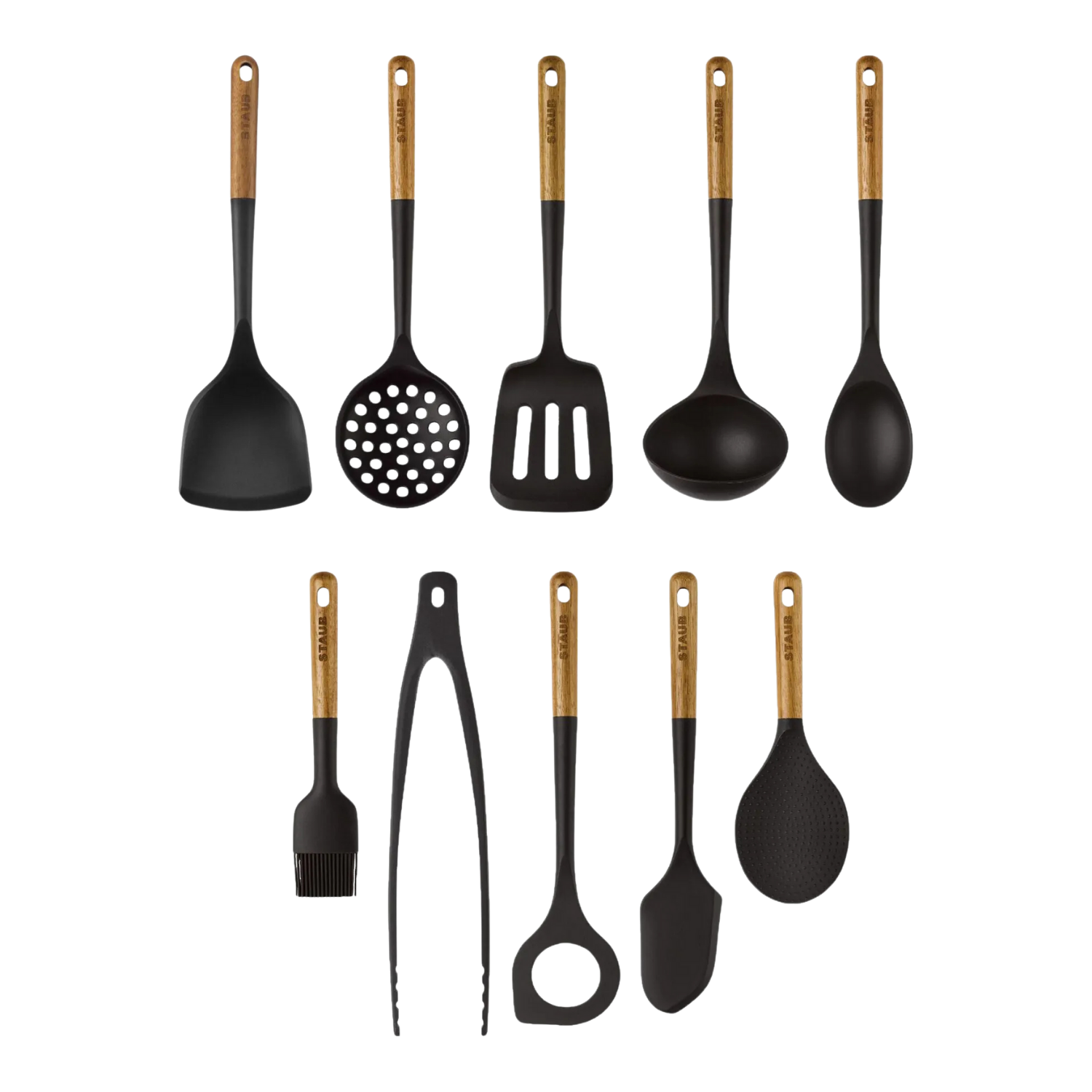 Staub Silicone Kitchen Utensil Set Ð 10-Piece Silicone & Wood Tools-Utincils-DECOROLALA