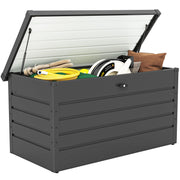 Steel Deck Box - Grey 47" Outdoor Storage Bench with Lock-DECOROLALA