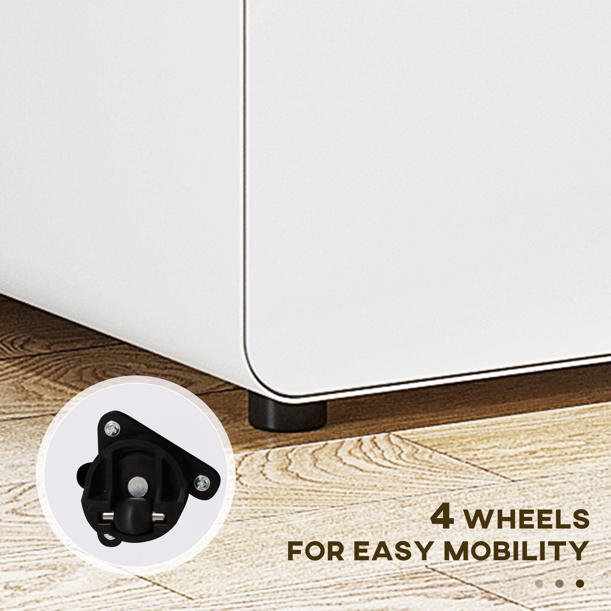 Steel File Cabinet - Lockable, 3-Drawer White-DECOROLALA