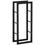 Steel Firewood Rack - Black 39" Log Holder 220 lbs Capacity-Home Furnishings > Home Décor > Fireplaces & Accessories > Firewood Racks-DECOROLALA