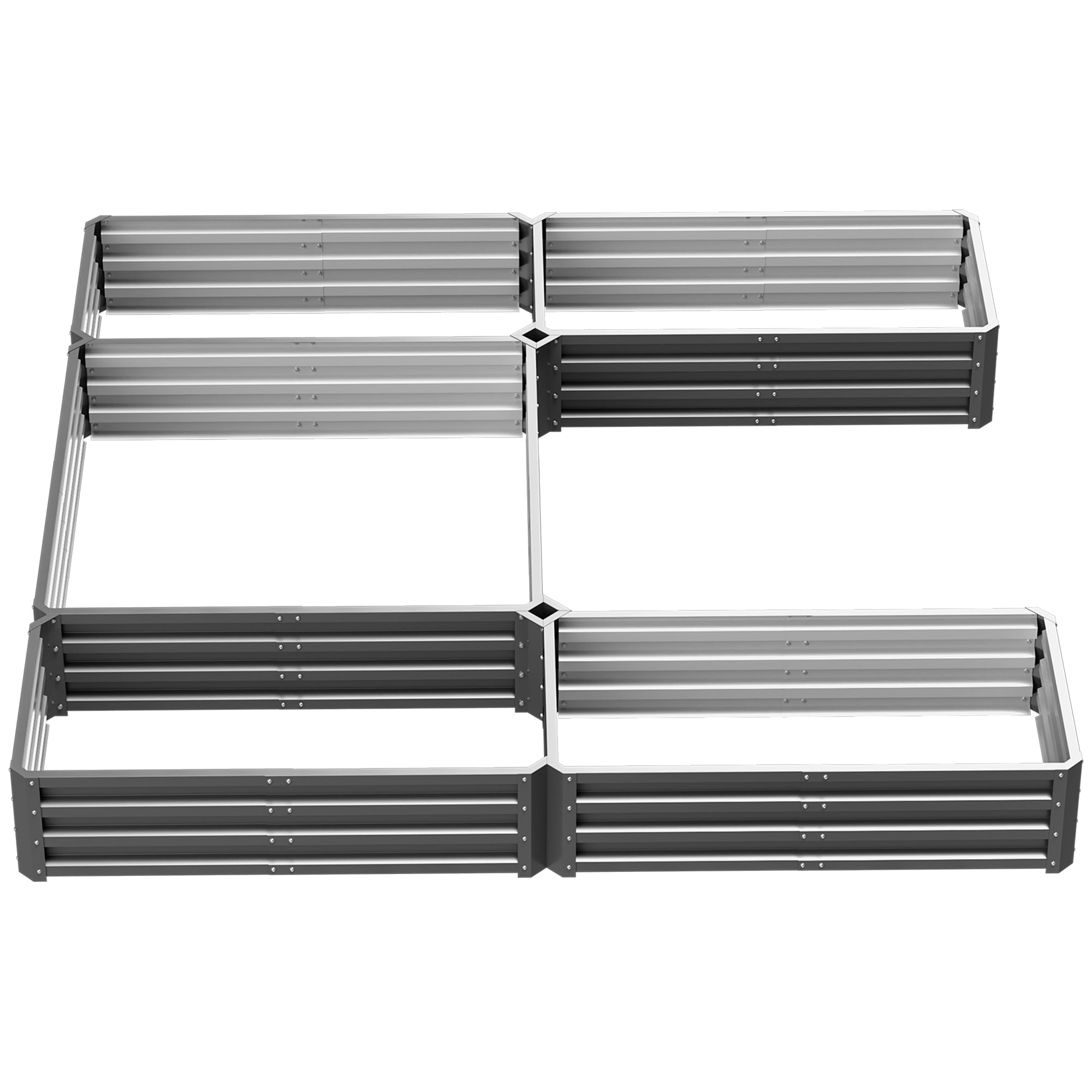 Steel Raised Garden Bed - Set of 5 Grey Planter Boxes-DECOROLALA