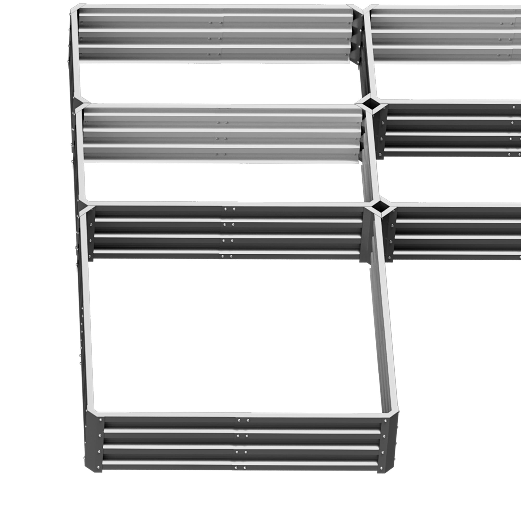 Steel Raised Garden Bed - Set of 5 Grey Planter Boxes-DECOROLALA