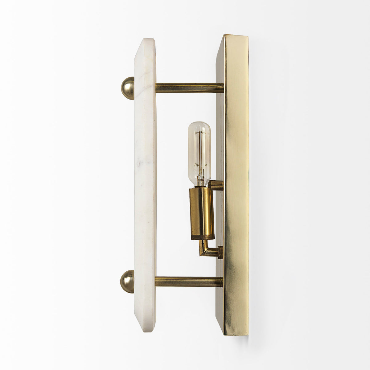 Stein 5L x 6W Gold W/ White Marble Shade Wall Sconce-Wall Sconces-DECOROLALA
