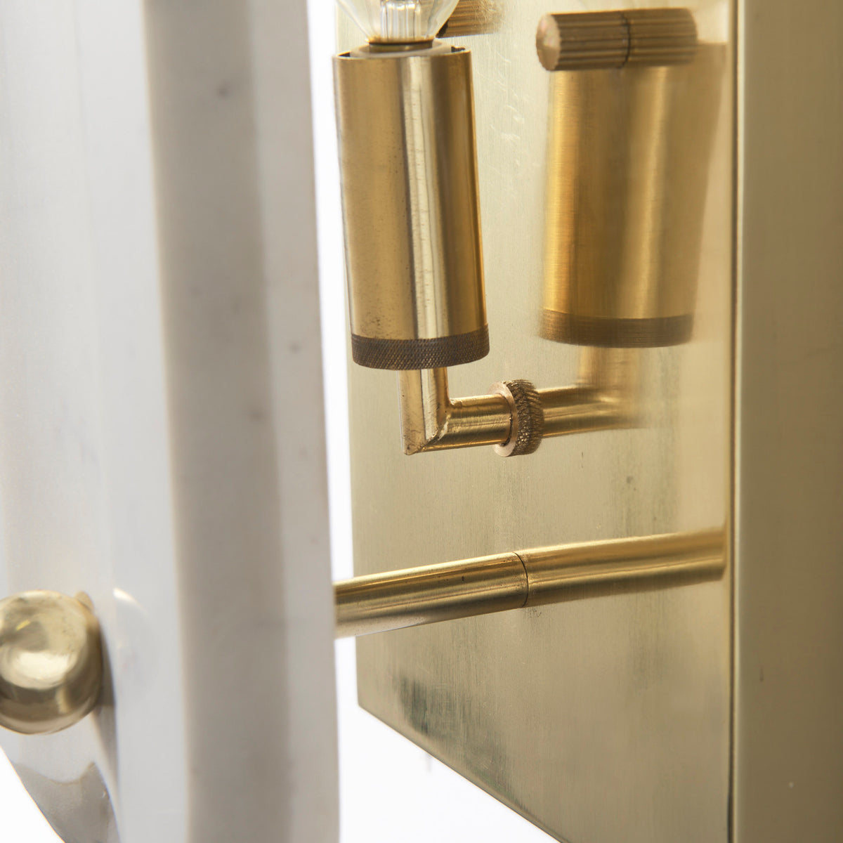 Stein 5L x 6W Gold W/ White Marble Shade Wall Sconce-Wall Sconces-DECOROLALA