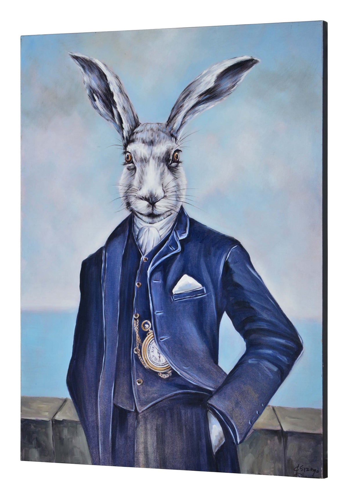 Stephens 36" Wide Canvas Art, Blue-Canvas Prints-DECOROLALA