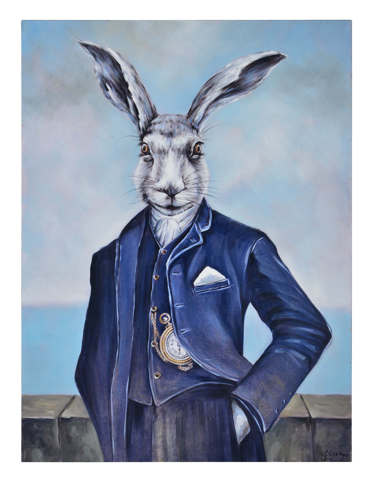 Stephens 36" Wide Canvas Art, Blue-Canvas Prints-DECOROLALA
