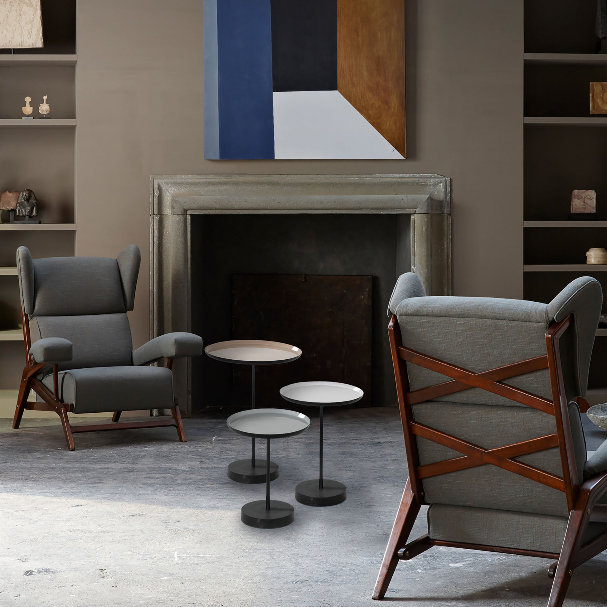 Stepping Indoor Iron Table, White-Table-DECOROLALA