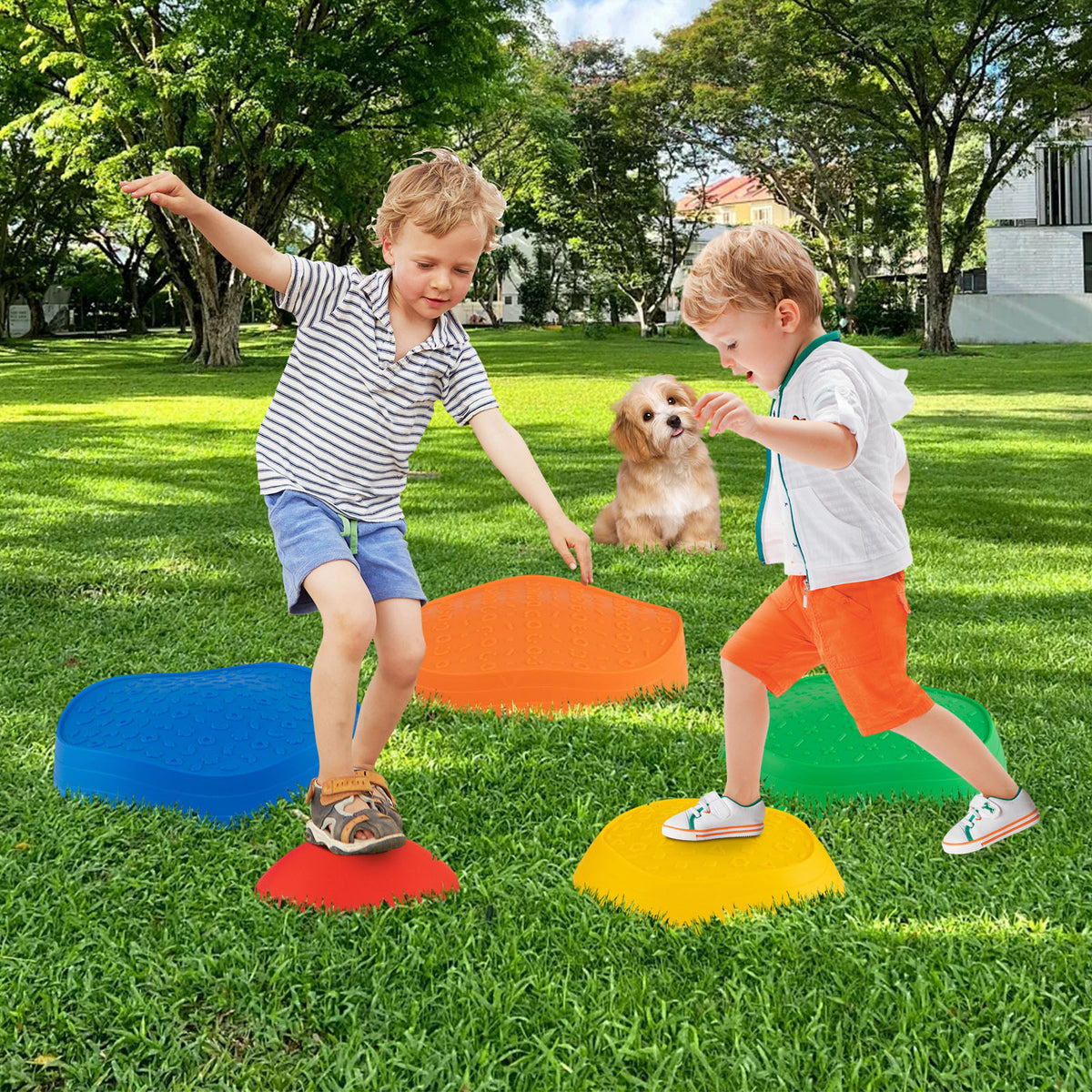 Kids 5 PCS Non-Slip Balance Stepping Stones w/ Bag