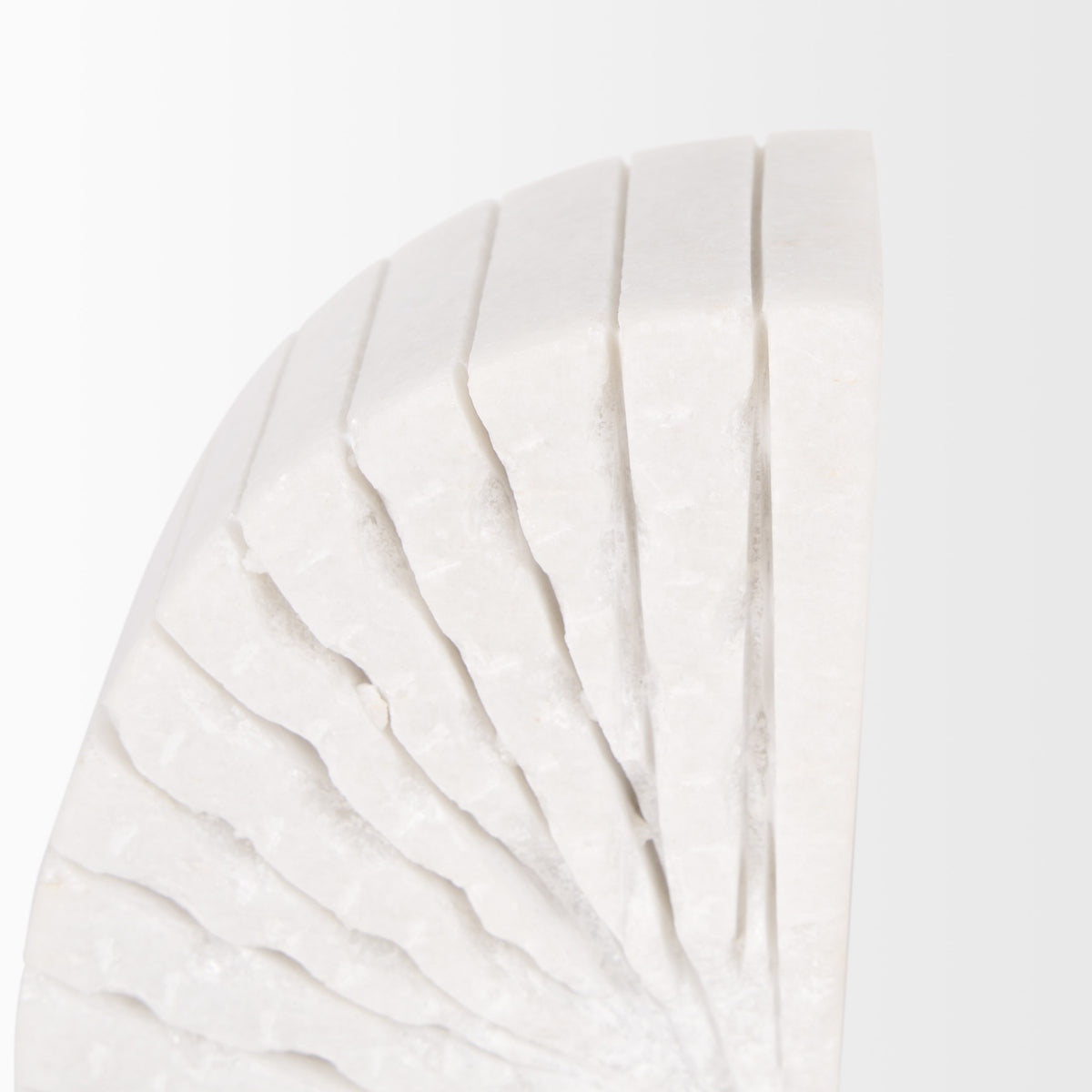 Stept White Marble Bookends w/rough carving (set of 2)-Bookends-DECOROLALA