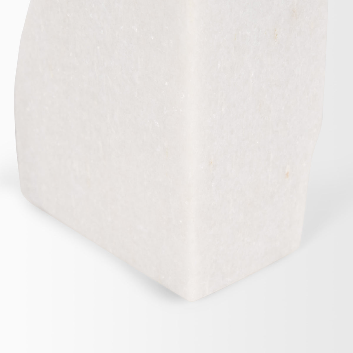 Stept White Marble Bookends w/rough carving (set of 2)-Bookends-DECOROLALA