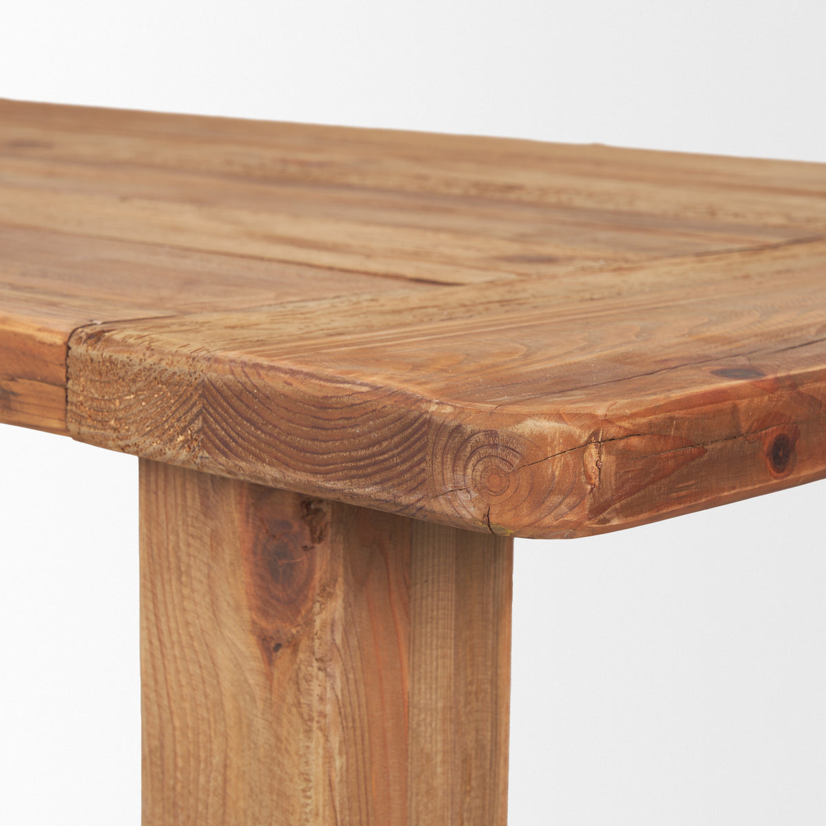 Stetson 94.5"L x 39"W Rectangular Trestle Dining Table | Natural Brown Wood | Seats 8-Dining Tables-DECOROLALA