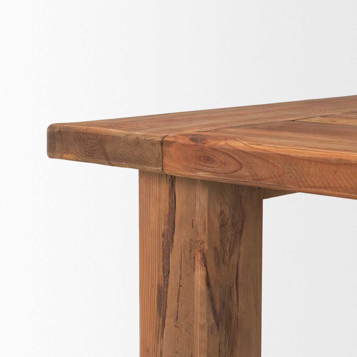 Stetson 94.5"L x 39"W Rectangular Trestle Dining Table | Natural Brown Wood | Seats 8-Dining Tables-DECOROLALA