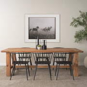 Stetson 94.5"L x 39"W Rectangular Trestle Dining Table | Natural Brown Wood | Seats 8-Dining Tables-DECOROLALA