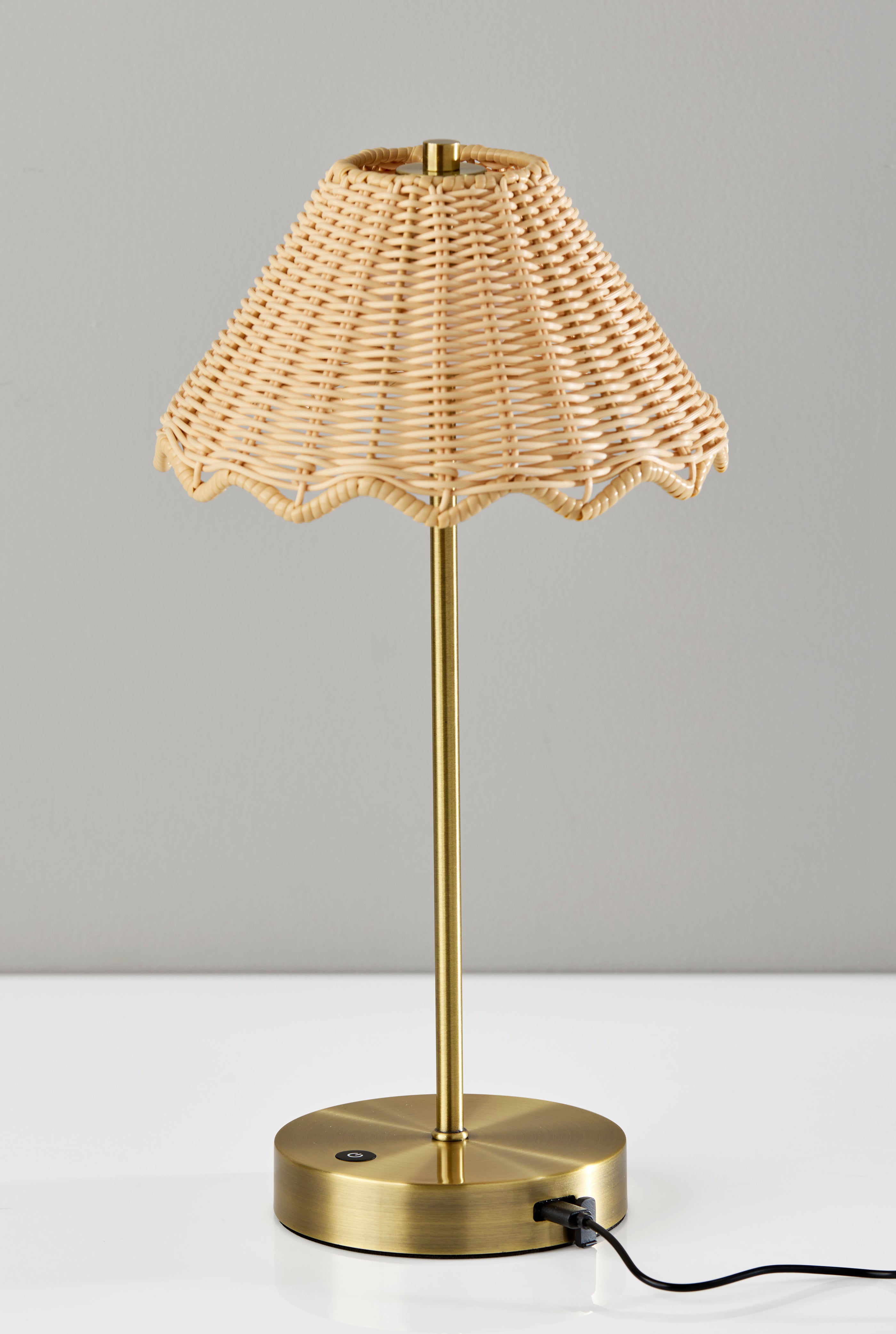 Stevie 4082-21 LED Cordless Table Lamp - Brass 15"-Lighting-DECOROLALA