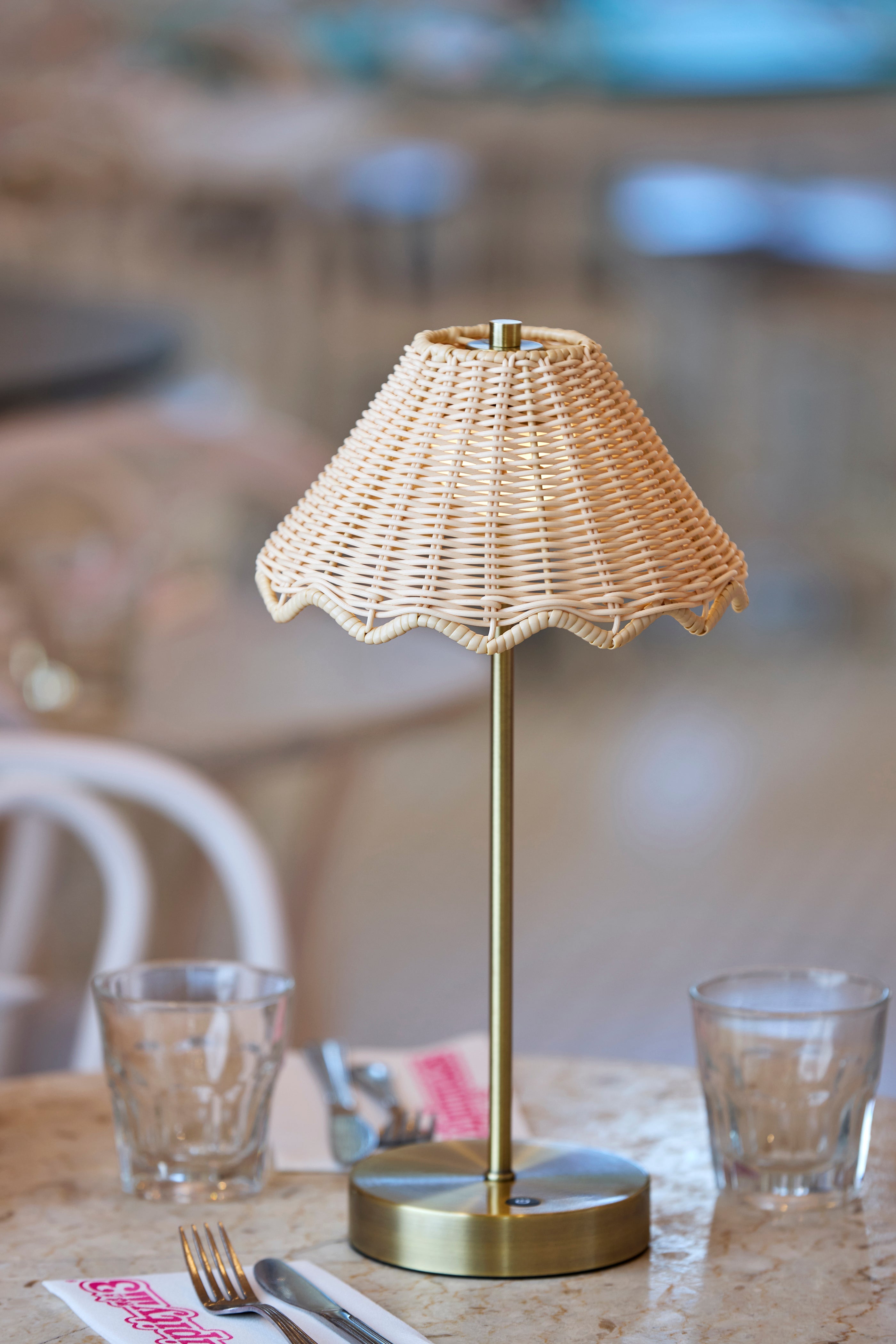 Stevie 4082-21 LED Cordless Table Lamp - Brass 15"-Lighting-DECOROLALA
