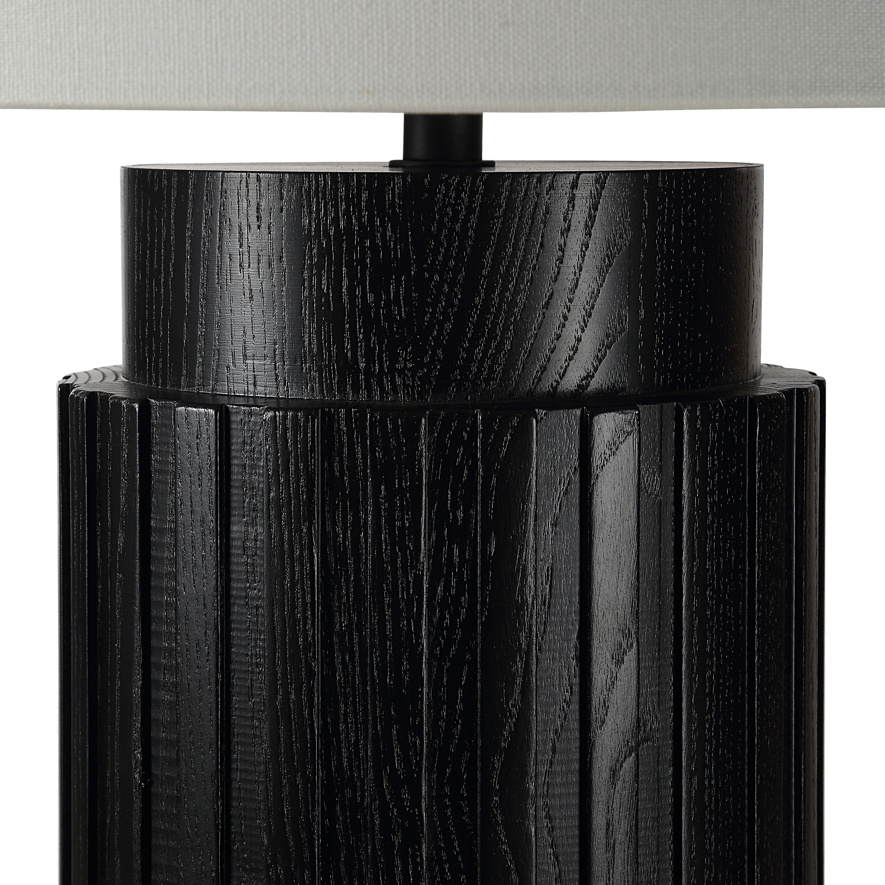Stilus 26" Table Lamp Matte Black Ash Wood-Table Lamp-DECOROLALA