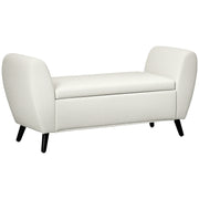 Storage Bench with Arms - Cream White-DECOROLALA