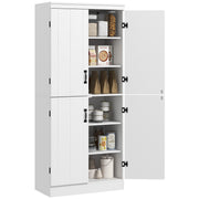 Storage Cabinet 70" 4-Door White Pantry-DECOROLALA