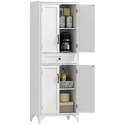 Storage Cabinet Kitchen Pantry 4-Door White MDF 66.9"-DECOROLALA