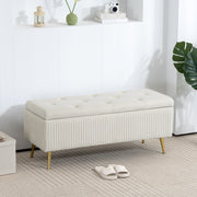 Storage Ottoman Bench 43" Beige - 485lbs Capacity-DECOROLALA
