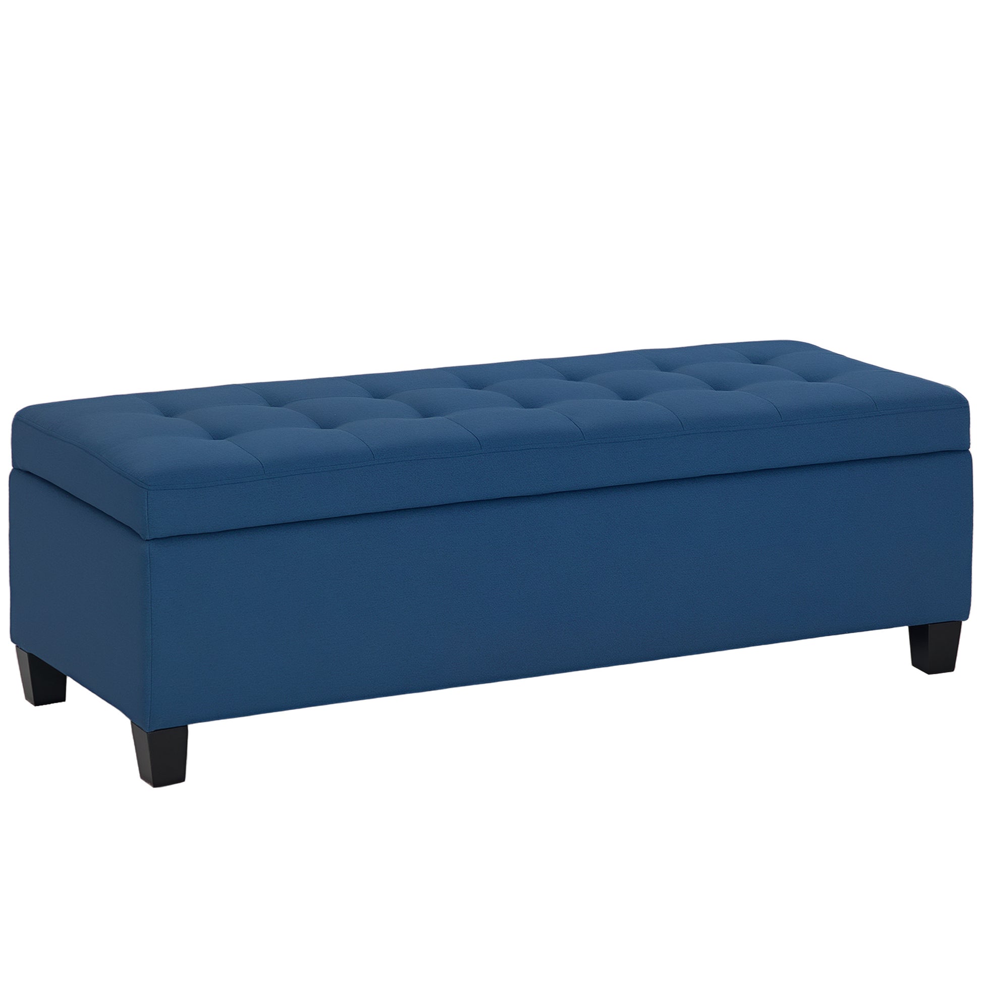 Storage Ottoman Bench - Blue Tufted-DECOROLALA