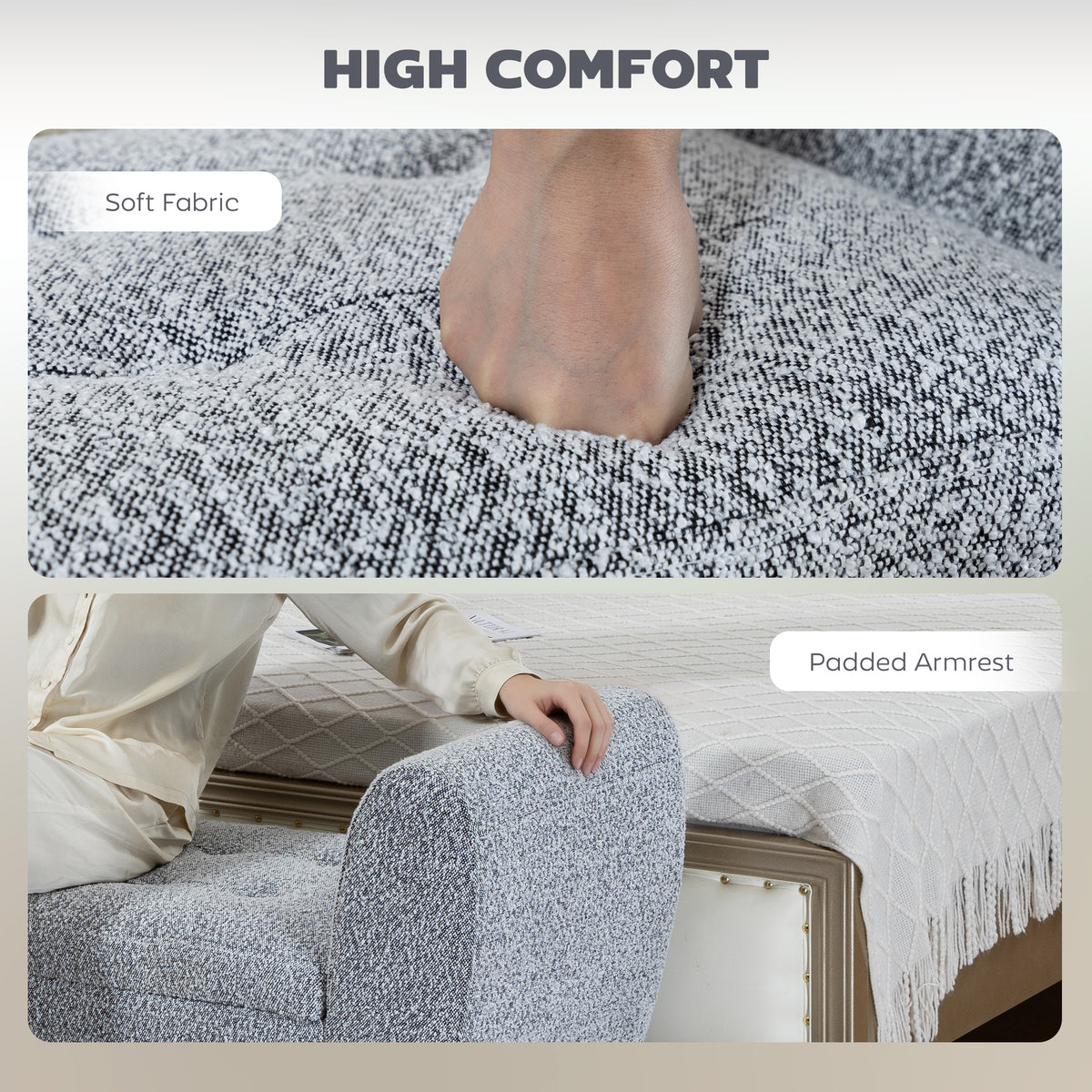 Storage Ottoman Bench - Grey 55"-DECOROLALA