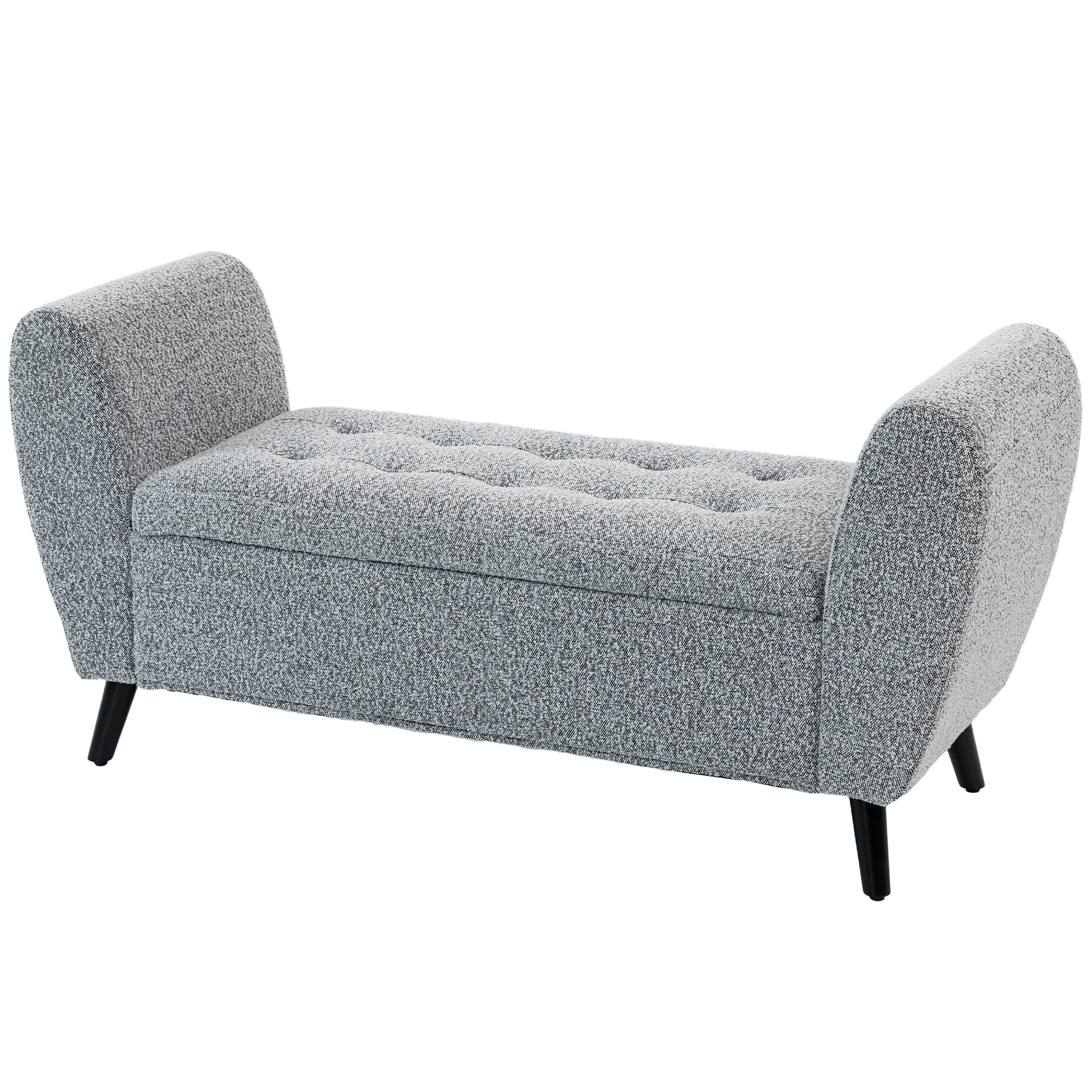 Storage Ottoman Bench - Grey 55"-DECOROLALA
