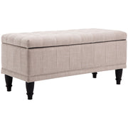 Storage Ottoman Bench Linen Beige 42"-DECOROLALA