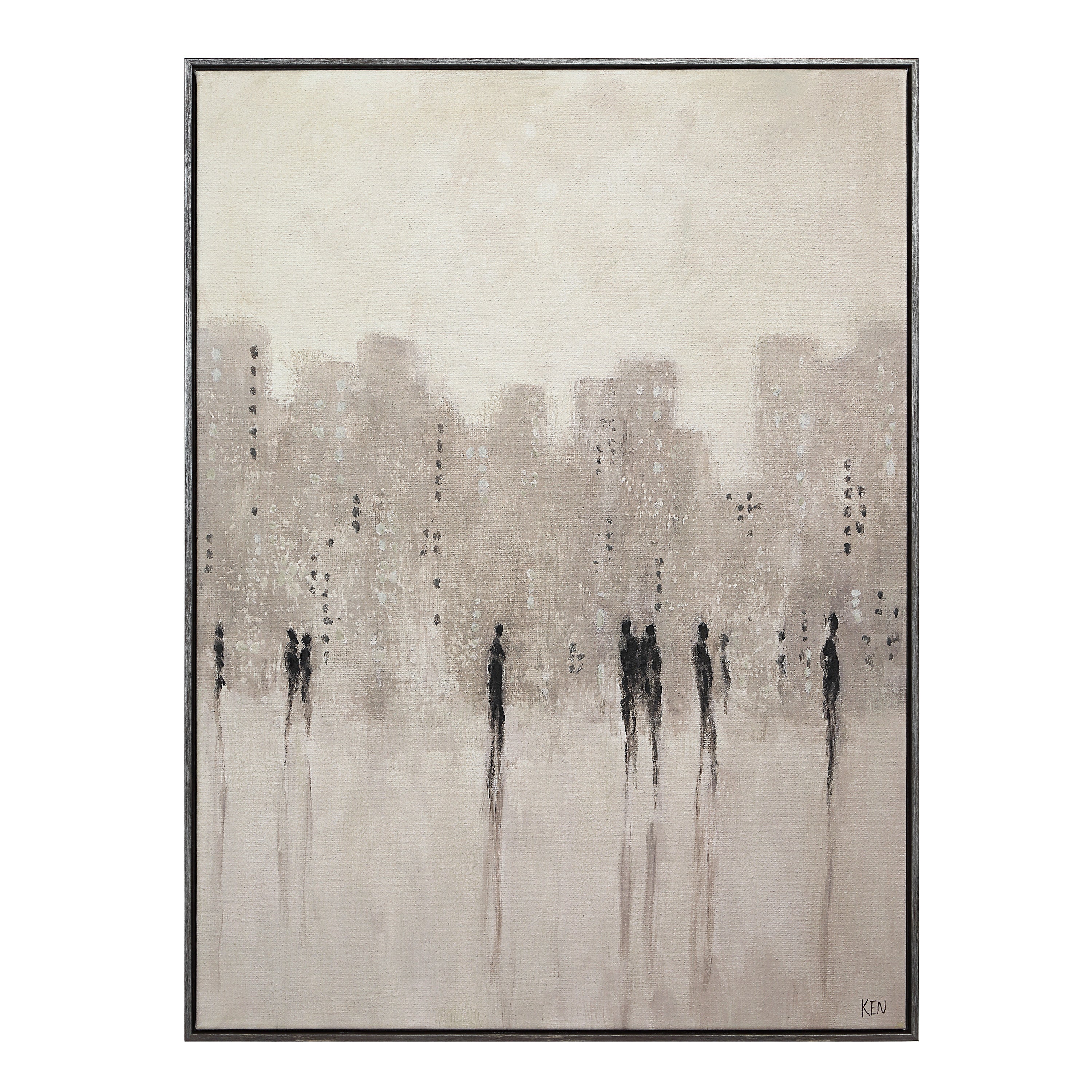 Storia 40" H x 30" W Canvas Art, Beige-Canvas Art-DECOROLALA