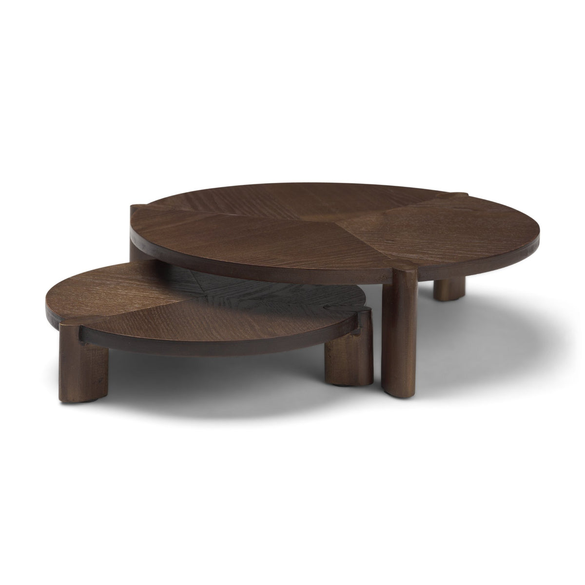 Stow Dark Brown Walnut Wood Risers (Set of 2)-Trays-DECOROLALA