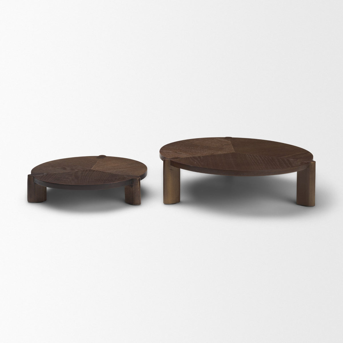 Stow Dark Brown Walnut Wood Risers (Set of 2)-Trays-DECOROLALA