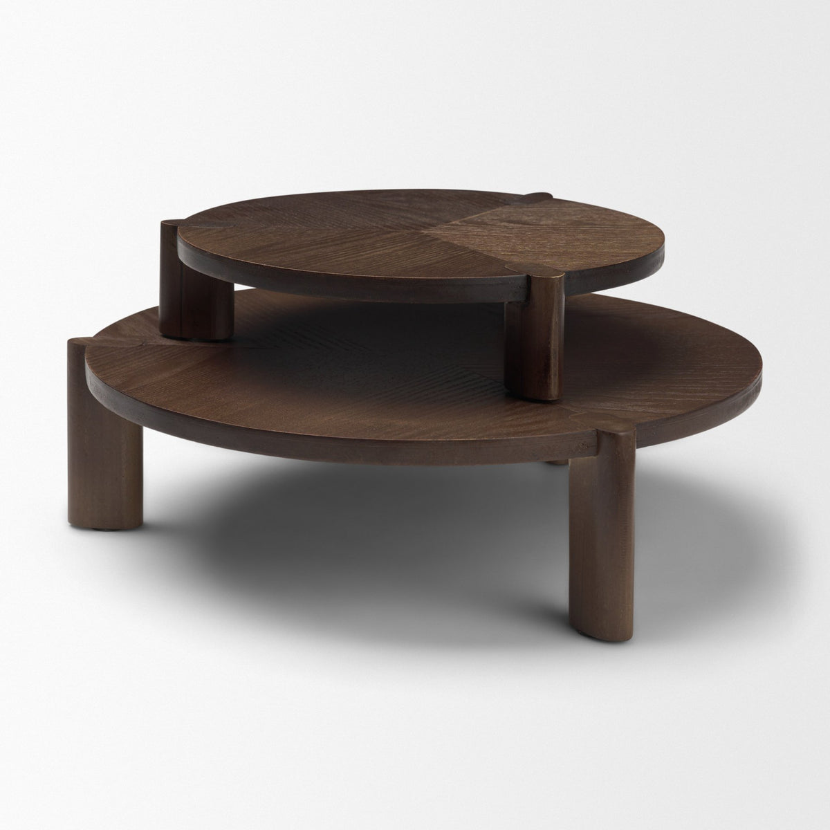 Stow Dark Brown Walnut Wood Risers (Set of 2)-Trays-DECOROLALA