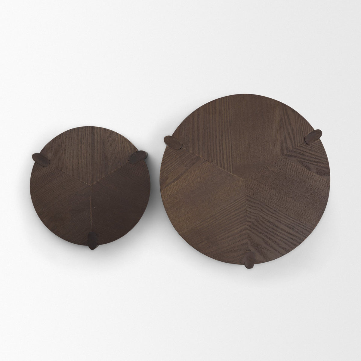 Stow Dark Brown Walnut Wood Risers (Set of 2)-Trays-DECOROLALA