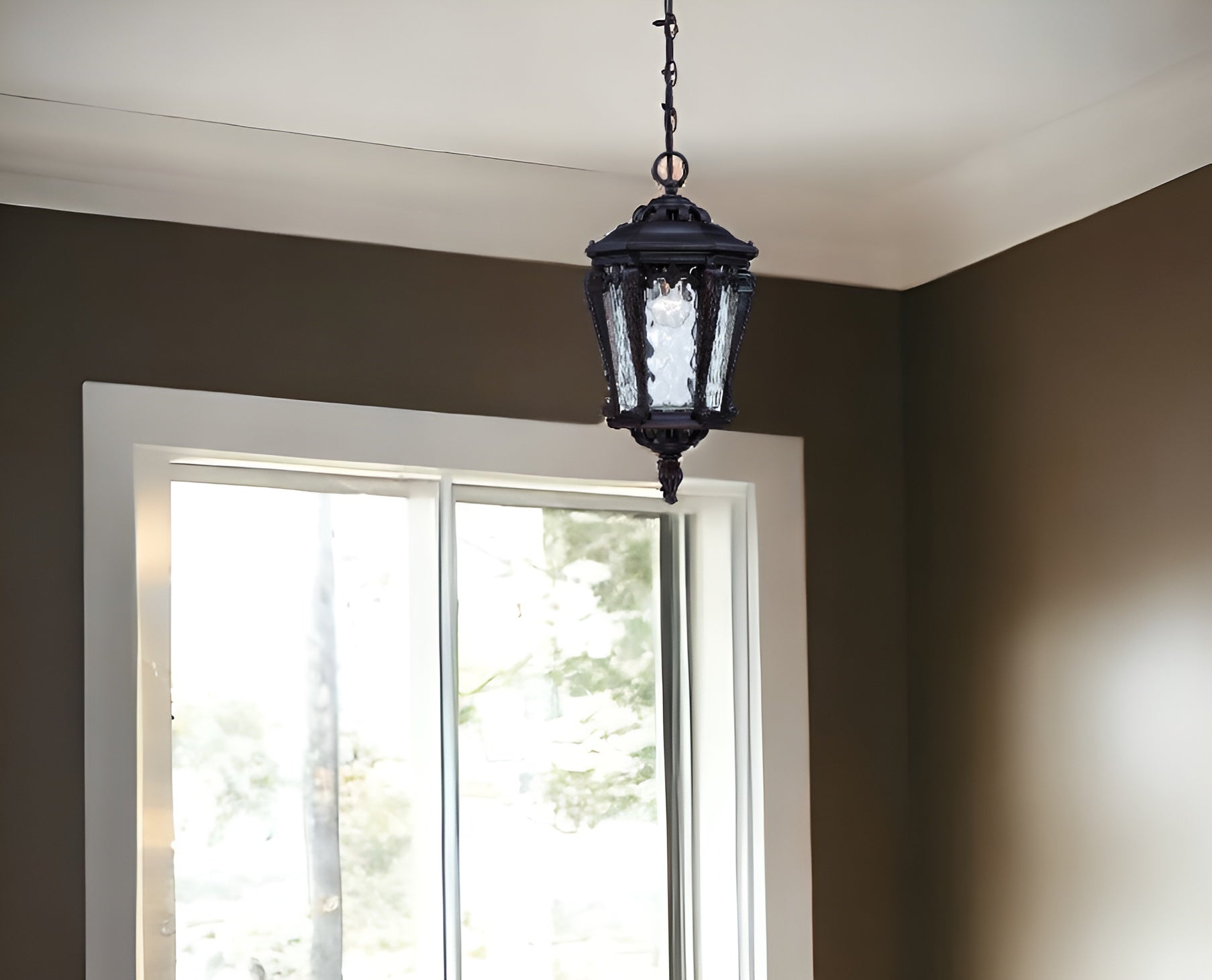 Stratford 1-Light Architectural Bronze Hanging Light-Chandeliers-DECOROLALA