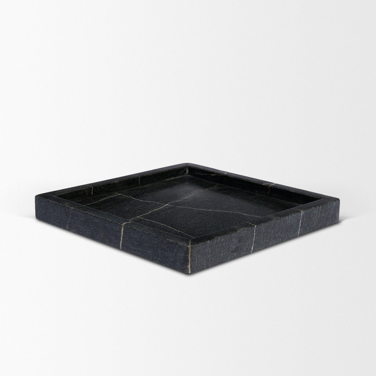 Stratus Gray Marble Square Decorative Tray-Trays-DECOROLALA