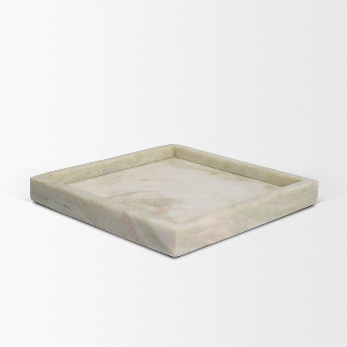 Stratus Gray Marble Square Decorative Tray-Trays-DECOROLALA