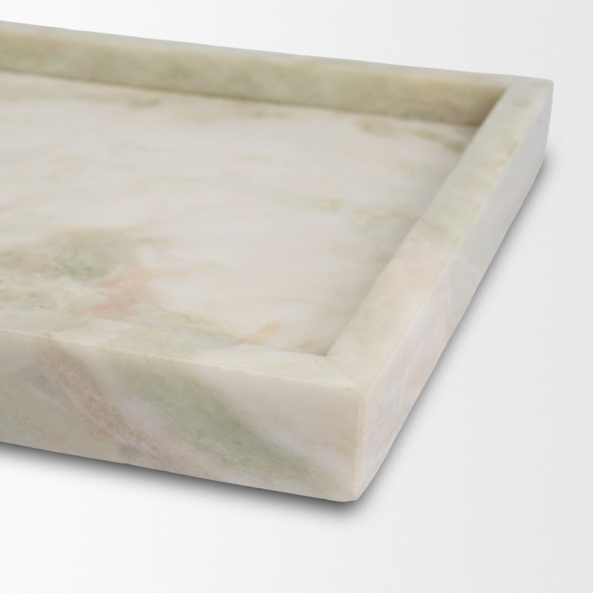 Stratus Gray Marble Square Decorative Tray-Trays-DECOROLALA