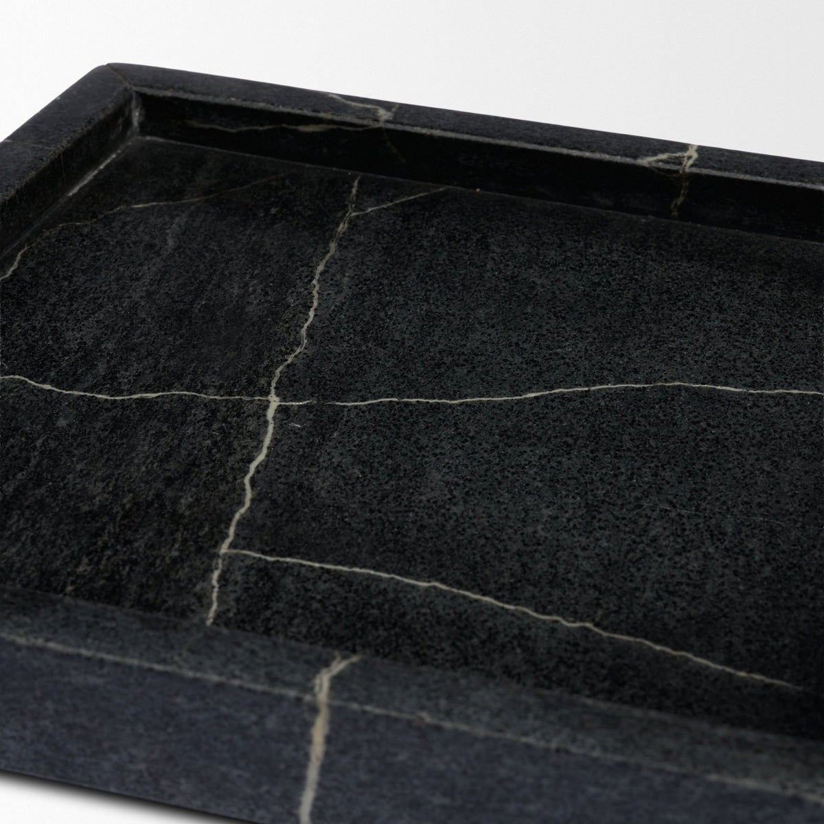 Stratus Gray Marble Square Decorative Tray-Trays-DECOROLALA