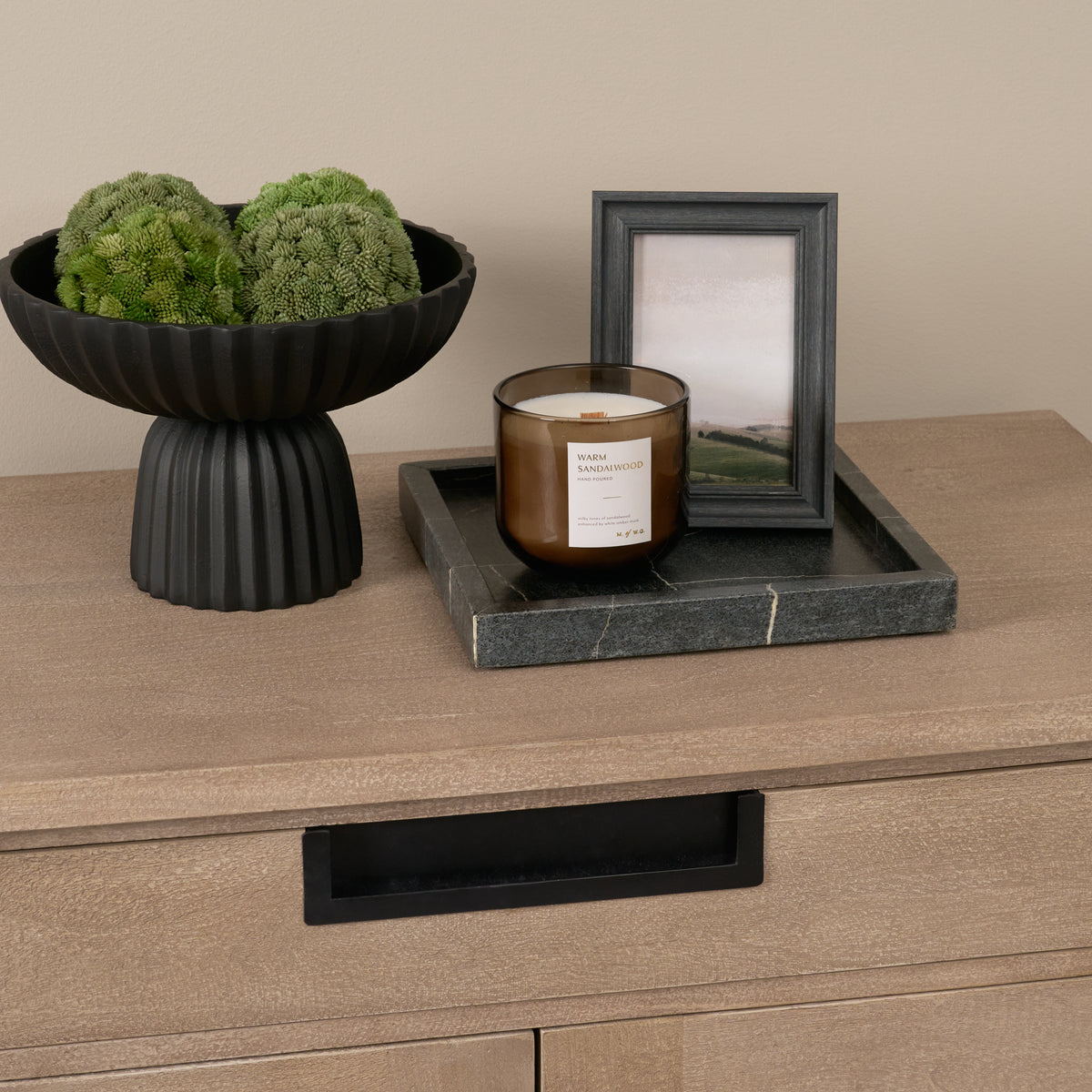 Stratus Gray Marble Square Decorative Tray-Trays-DECOROLALA