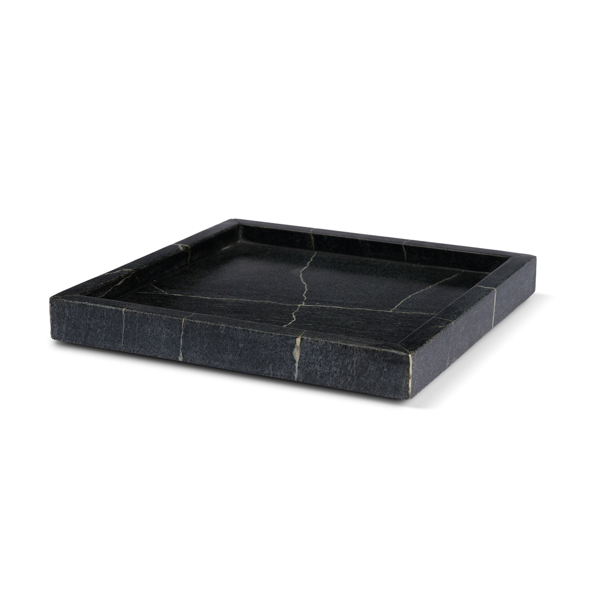 Stratus Gray Marble Square Decorative Tray-Trays-DECOROLALA