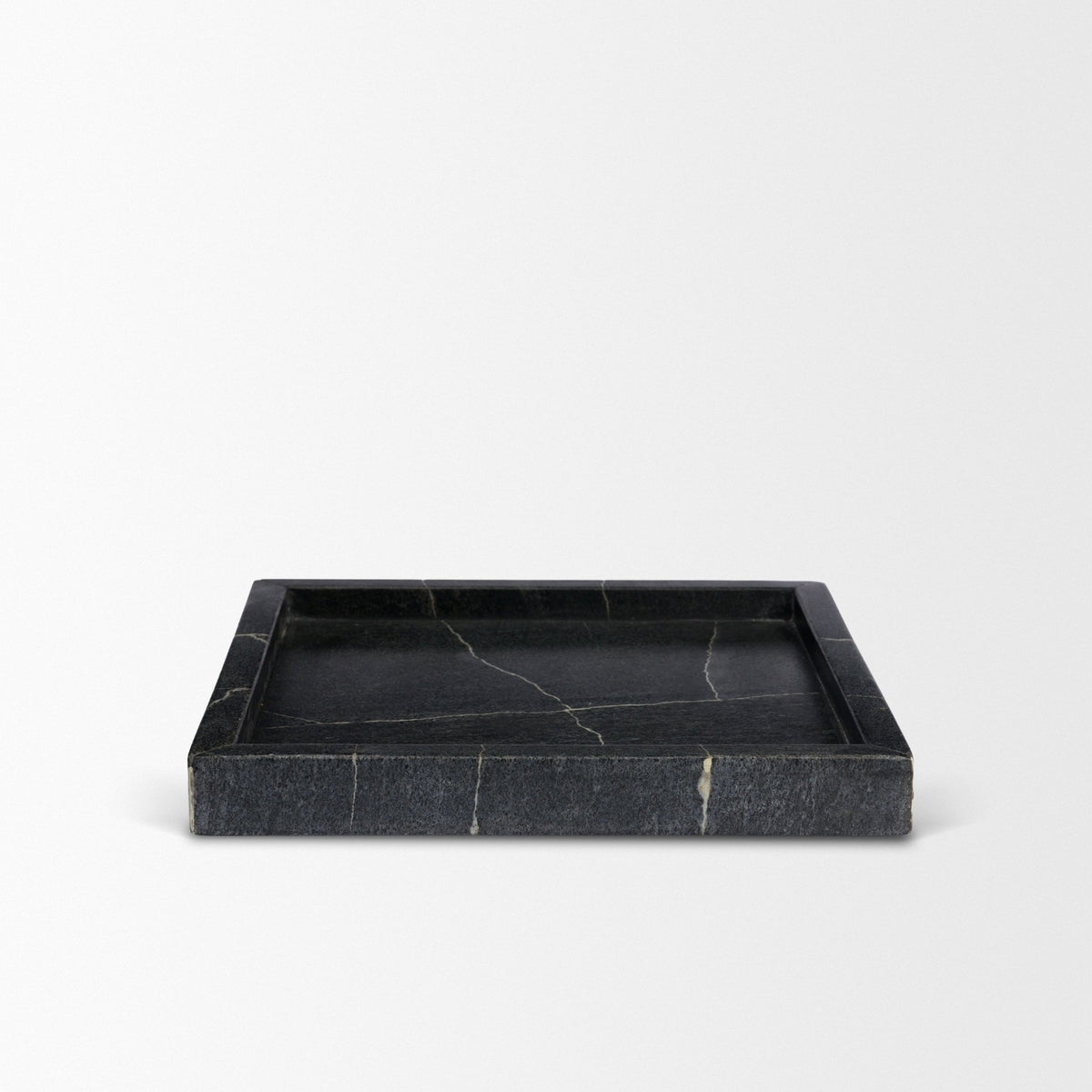 Stratus Gray Marble Square Decorative Tray-Trays-DECOROLALA