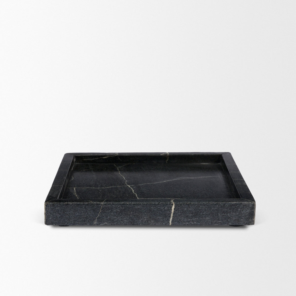 Stratus Gray Marble Square Decorative Tray-Trays-DECOROLALA
