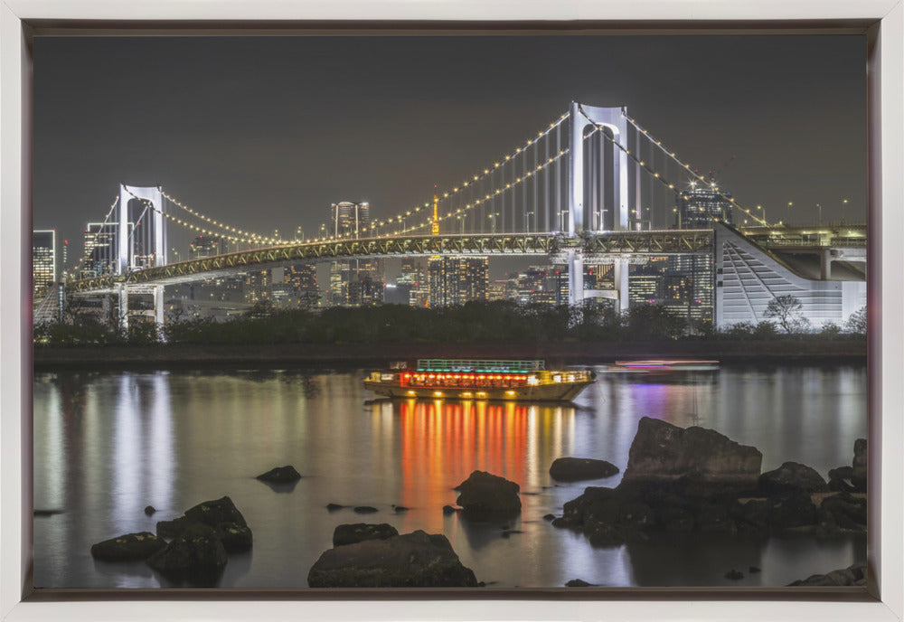 Striking Rainbow Bridge with Tokyo Skyline in the evening - Panorama-canvas-DECOROLALA