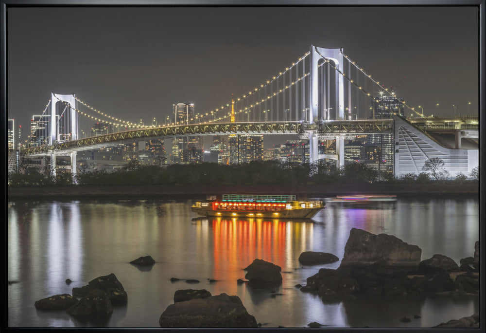 Striking Rainbow Bridge with Tokyo Skyline in the evening - Panorama-canvas-DECOROLALA